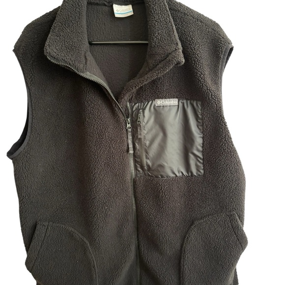 Columbia Women’s Plus West Bend Sherpa Vest Full Zip Cozy outdoor Black XXL - Picture 1 of 5
